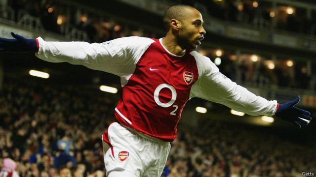 Thierry Henry anotó 175 goles con el Arsenal, club al que llegó en 1999.