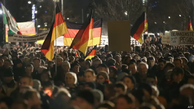 Демонстрация в Дрездене.