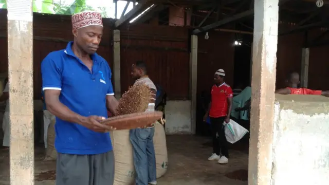 Mazao ya mwisho ya karafuu hukaushwa na kisha kupimwa uzani. Kila mkulima hulipwa mara moja. Kwa kila kilo 90 la gunia mkulima anapata dola 720 Viongozi kuangalia karafuu