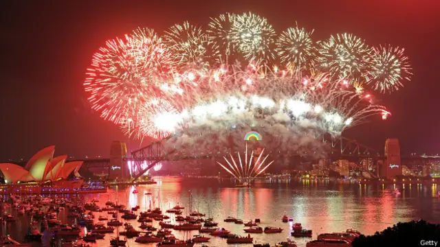 Fuegos artificiales en Sidney, Australia