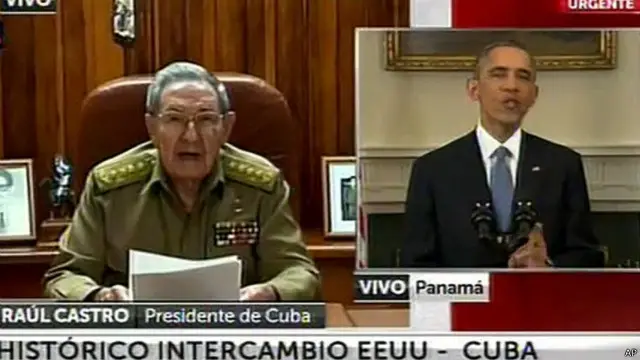 Presiden Raul Castro dan Pesident Barack Obama