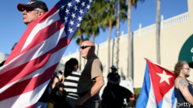 banderas de EEUU y Cuba