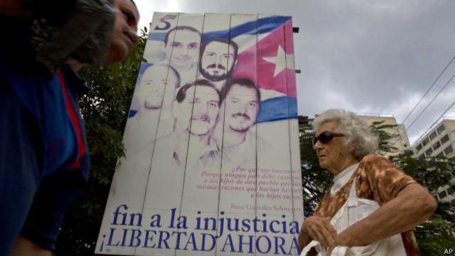 La Habana protesta por los cinco