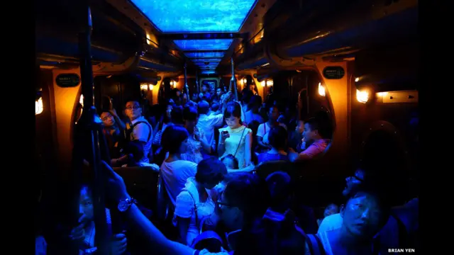 National Geographic жамиятининг 2014 йилдаги энг яхши фотосурат танлови якунланди. 150 мамлакатдан 9200 профессионал ва ҳаваскор фототасвирчилар ижодий ишлари орасидан Брайан Йеннинг сурати йил фотоси деб танланди. Фотога "зулмат ичра нур" деб ном бериш мумкин. Унда қоронғу вагон ичида мобил телефони юзини ёритган қиз акс этган.