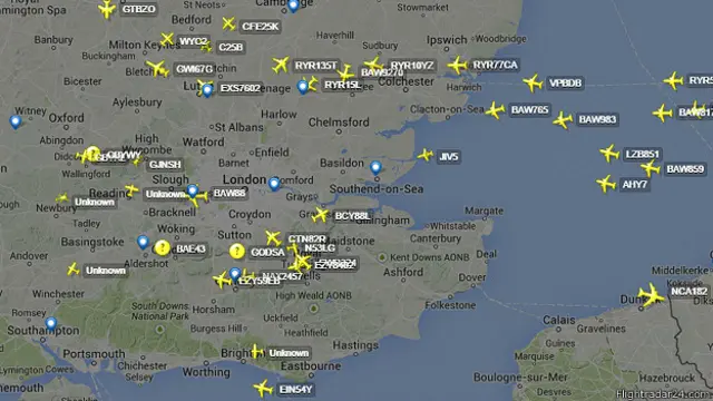 Aviones en radar