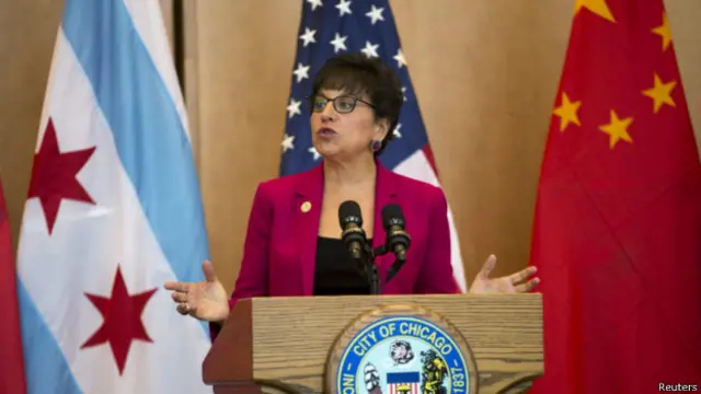 中国国务院副总理汪洋与美国商务部长普里茨克（17/12/2014）