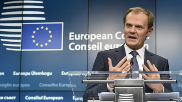 توسک خواستار "استراترژی قاطعانه و مسئولانه" در برابر "روسیه و رئیس جمهوری آن" شده است