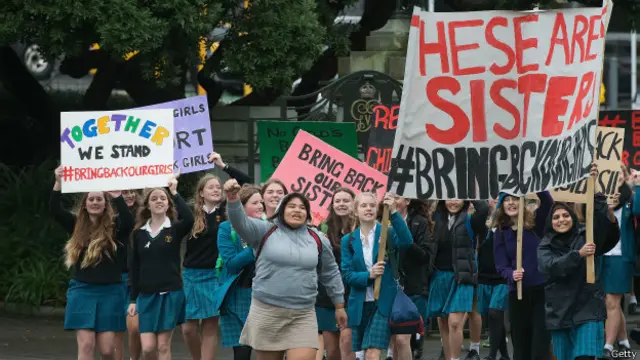 Protesta en Nueva Zelanda por el secuestro de las niñas
