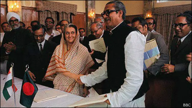 शेख मुजीबुर रहमान, इंदिरा गांधी