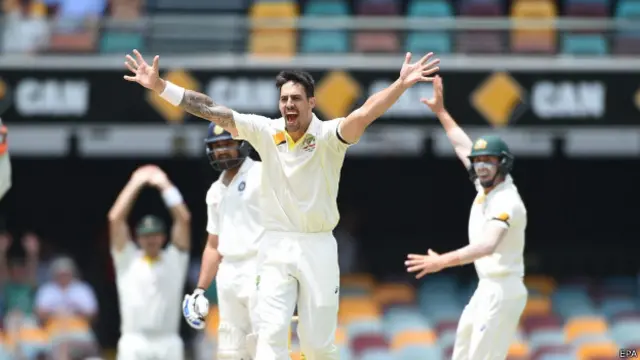 مچل جانسن کی تیز گیندوں کا راہول کے پاس کوئی جواب نہ تھا