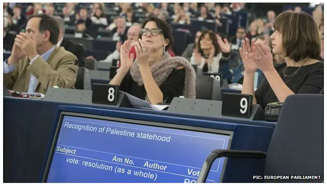 پارلمان د دغو غړو انځور، چې د فلسطیني دولت په ملاتړ د رای ستاینه کوي، په ټویټر خپور کړ 