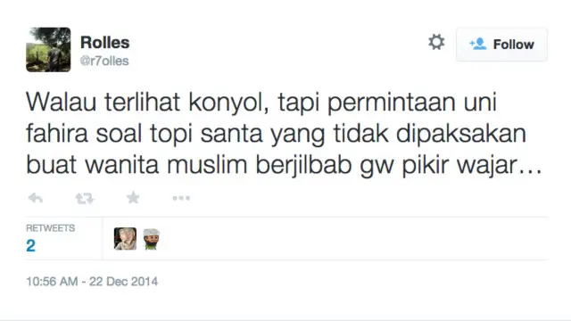 Fahira mengatakan reaksi pengguna Twitter beragam dan kebanyakan cukup mendukung.