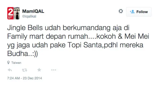 Sebagian menganggap topi santa tidak perlu dipermasalahkan. 