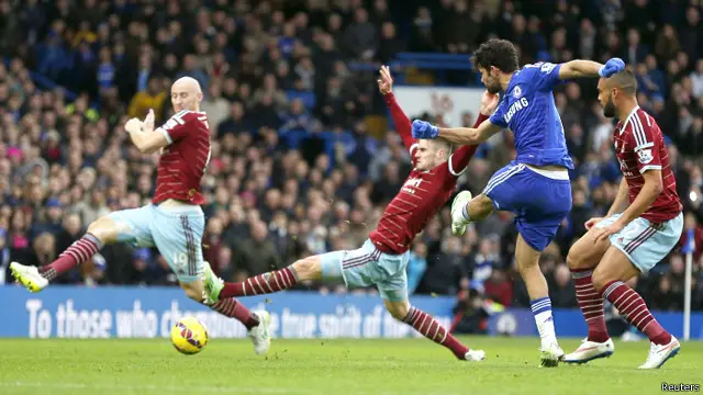 Diego Costa menggenapkan kemenangan Chelsea di menit 62 melalui kaki kirinya.