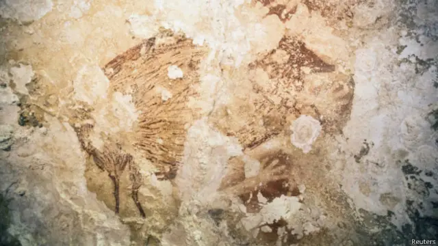 تصویری از غارنگاره‌های جزیره سولاوسی اندونزی