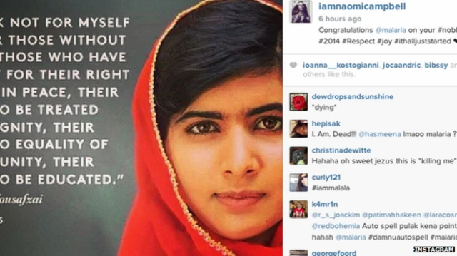 اب نیومی کیمبل نے تو غلطی کر ہی ڈالی انسٹا گرام نے اسے بغیر دیکھی اسی طرح چھاپ دیا۔ اسی لیے کہتے ہیں نقل کے لیے بھی عقل چاہیے ہوتی ہے۔ نہیں؟