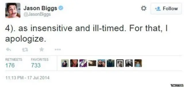 ’جس کے لیے وقت غیر مناسب تھا اور اس پر میں معذرت چاہتا ہوں‘