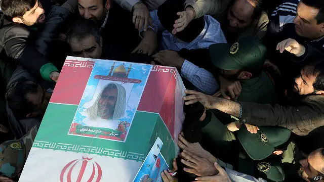 شيعت جنازة حميد تقوي في طهران الاثنين بحضور عدد من كبار الضباط.