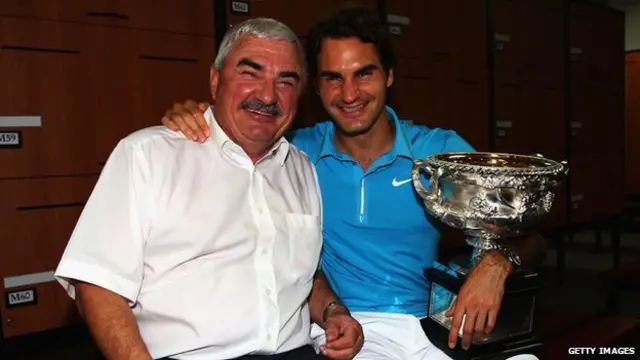 Roger Federer con su padre, Robert