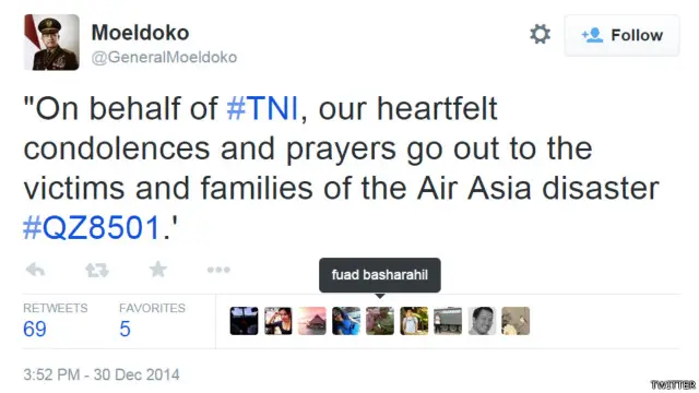 twitter Moeldoko tentang AirAsia QZ8501