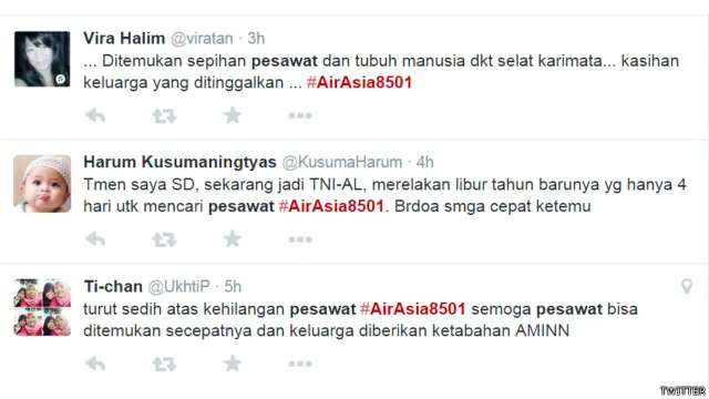 Twitter #PrayForAirAsia
