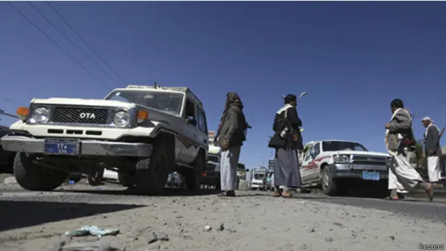 نقطة تفتيش للحوثيين في صنعاء