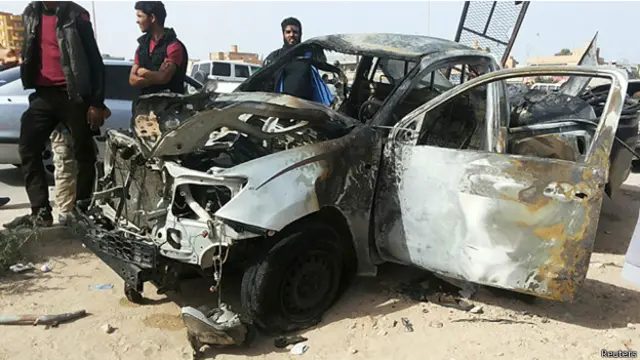 صورة من الارشيف لانفجار في طبرق وقع الشهر الماضي