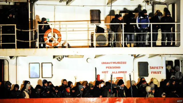 Беженцы на судне