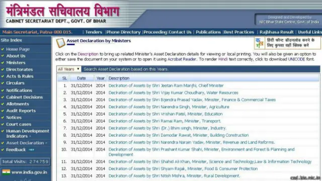 बिहार, मंत्री, नकद