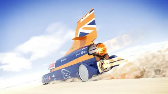 El auto británico Bloodhound buscará mejorar el actual récord mundial de velocidad en tierra de 1.230 km/h.