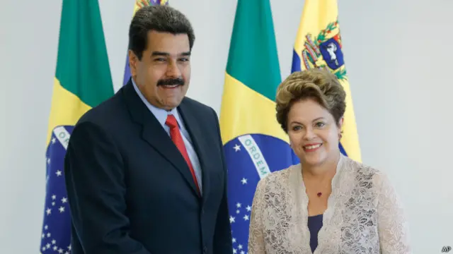 Presidente venezolano, Nicolas Maduro, junto a su homóloga brasileña, Dilma Rousseff.