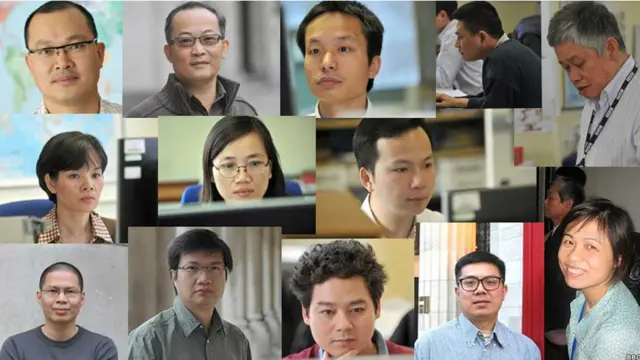 Nhân viên BBC Việt Ngữ, 3/2011: Nguyễn Giang, Quốc Vinh, Nguyễn Hùng, Lê Hải, Xuân Hồng, Hà Mi, Bình Khuê, Lê Quỳnh, Hoàng Dương, Nguyễn Hoàng, Quốc Phương, Phạm Khiêm, Hồng Nga.