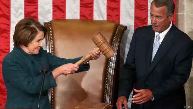 Pelosi y Boehener en inauguración del 114 Congreso de Estados Unidos