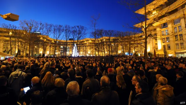 Unjuk rasa mendukung Charlie Hebdo di Montpelier