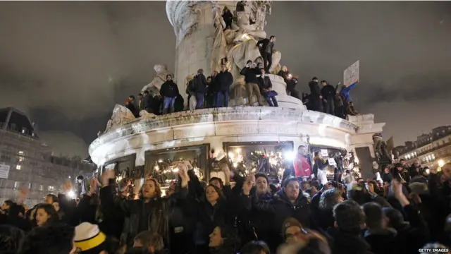 فرانس کے دارالحکومت پیرس میں رسالے ’چارلی ایبڈو‘ کے دفتر پر مسلح افراد کے حملے میں دو پولیس اہلکاروں سمیت کم از کم 12 افراد ہلاک اور متعدد زخمی ہو گئے۔ پیرس کے ڈیلا ریپبلک میں ایک اندازے کے مطابق 35,000 افراد نے شمعیں جلا کر مرنے والے افراد کو خراجِ عقیدت پیش کیا۔