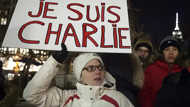 Protes menentang penembakan di Charlie Hebdo