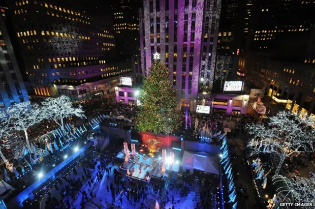 洛克菲勒中心的圣诞树
