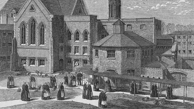 Тюрьма в Брикстоне. Гравюра середины XIX века