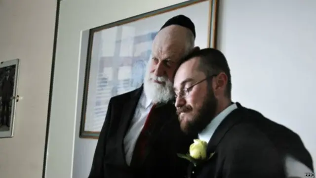 David y Glyn en el día de su boda