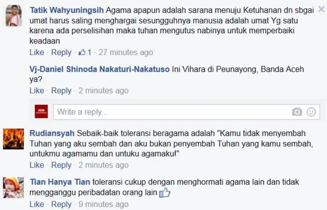 Komentar di Facebook