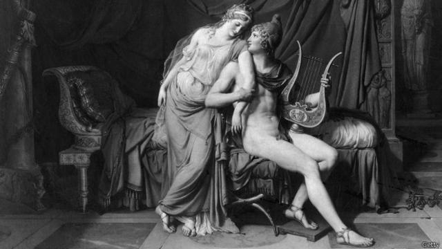 Helena y París pintados por David 1100 aC