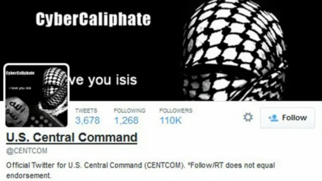 Tài khoản Twitter và Youtube của Centcom đã ngưng hoạt động trong nhiều giờ