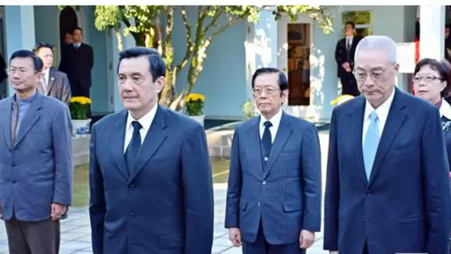 台湾领导人马英九、副领导人及中国国民党代理党主席吴敦义赴桃园大溪头寮陵寝谒灵