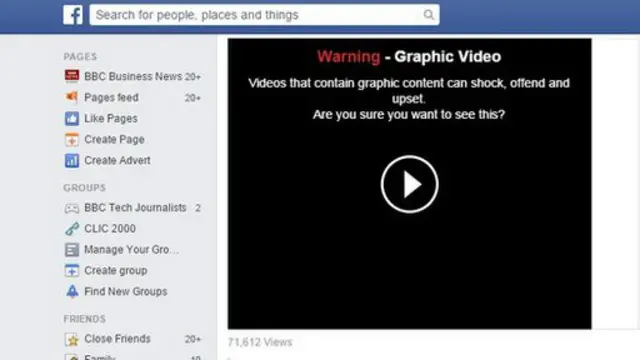 脸书对于一些暴力视频将会做出警告。