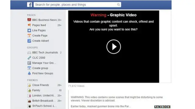 Advertências foram colocadas em conteúdo forte ou perturbador