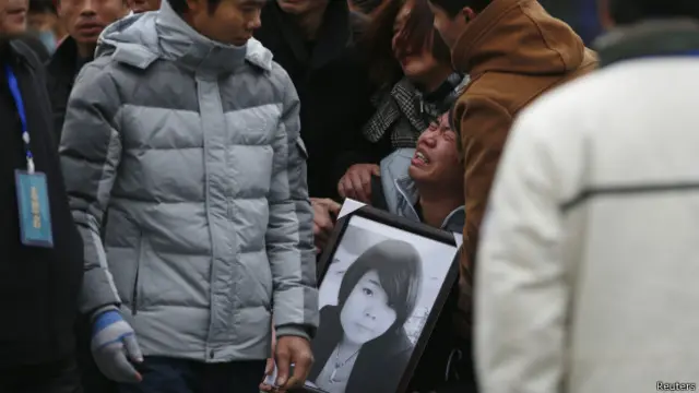 上海踩踏头七家属哀悼