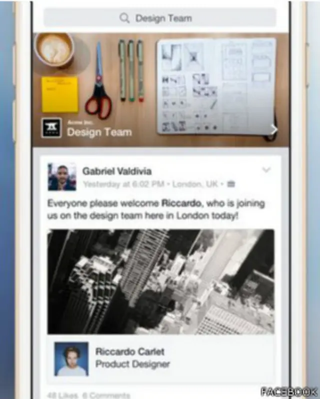 Aplikasi itu terpisah dari akun Facebook pribadi para karyawan.
