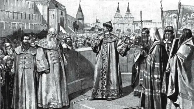 "Иван Грозный открывает первый Земский Собор покаянной речью" (художник Клавдий Лебедев)