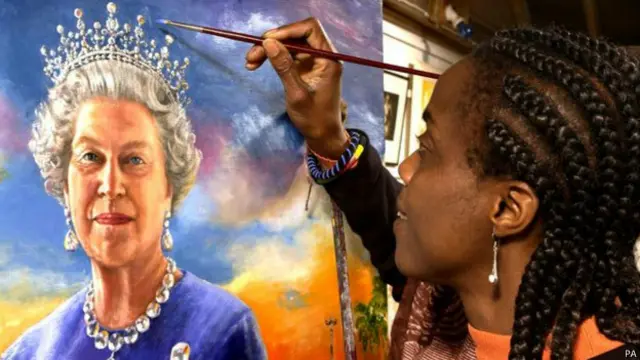 尼日利亚画家Chinwe Chukuogo-Roy为英联邦国家元首、英国女王伊丽莎白二世登基60周年大典创作的肖像。54个主权独立的英联邦国家的公民，以及爱尔兰公民，只要他们居住在英国，都可以登记注册成为选民参加投票。