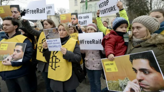 Manifestación a favor de Raif Badawi